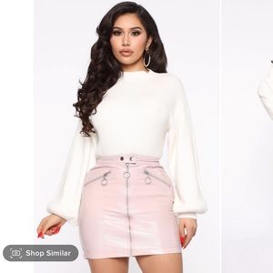 Fashion nova ribbed white sweater